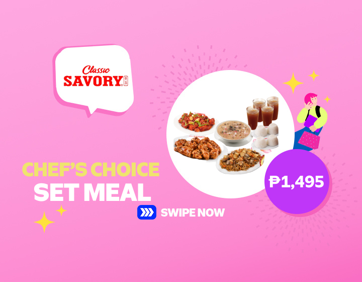 Classic Savory Chef's Choice Set Meal good for 4 for only P 1,495