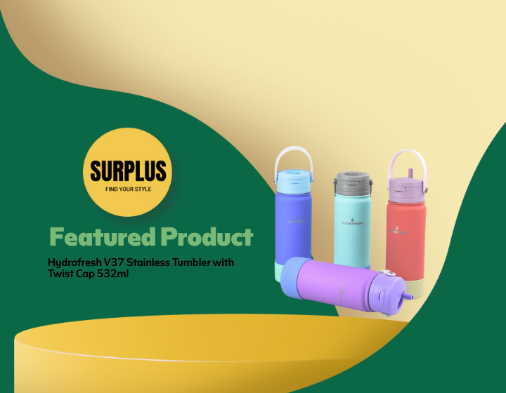 Surplus | Hydrofresh V37 Stainless Tumbler with Twist Cap 532ml