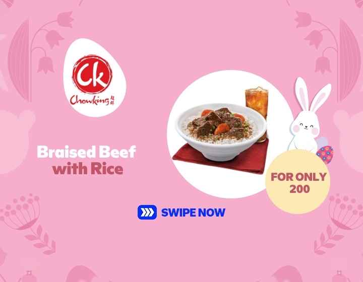 Savor the flavor! 🍛 Slow-cooked Braised Beef in savory sauce served over steamed rice. Visit Chowking at SM City General Santos!