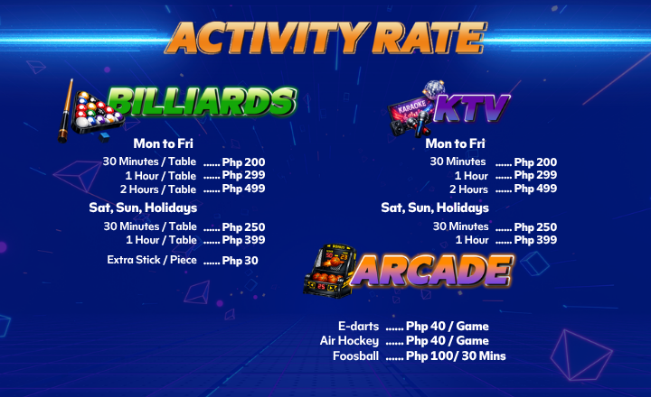 GAME PARK WEEKDAY BOOKINGS