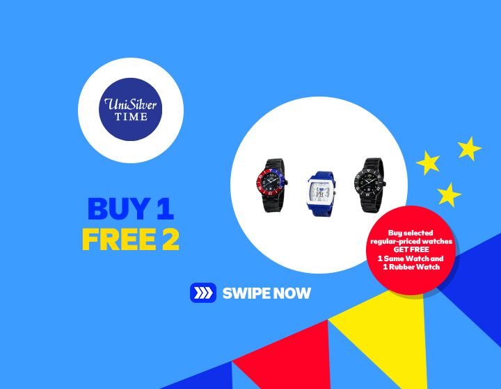 Purchase 1 Selected Regular-priced Watch Get 1 FREE same Watch and Get 1 FREE Rubber Watch