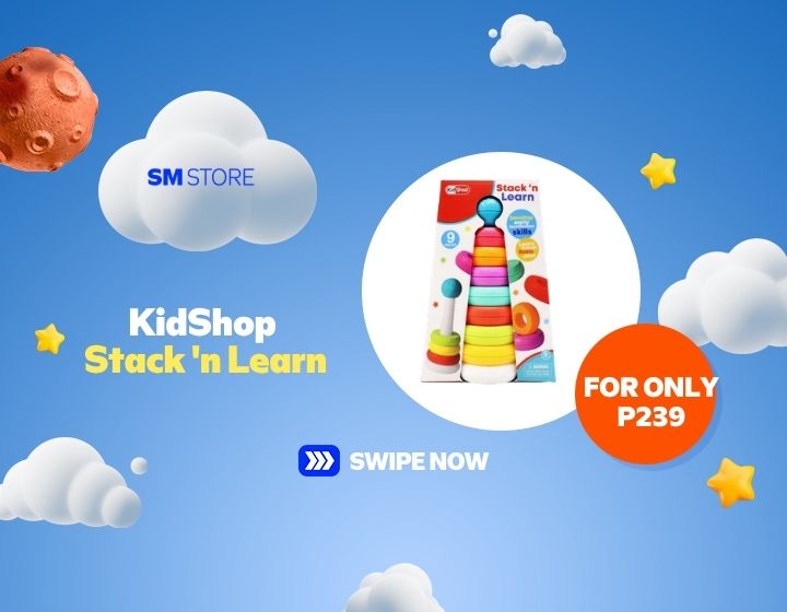 Colorful fun meets learning! 🌈 Keep your kids engaged with the KidShop Stack 'n Learn, now available for only ₱239 at SM Store. Grab yours today
