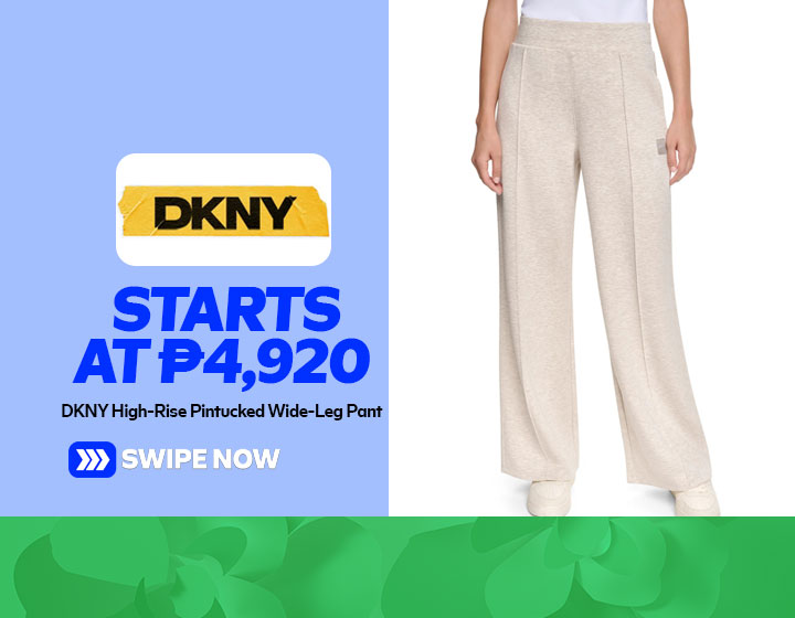 DKNY High-Rise Pintucked Wide-Leg Pant starts at P4,920