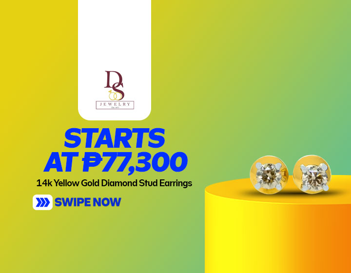 14k Yellow Gold Diamond Stud Earrings start at P77,300