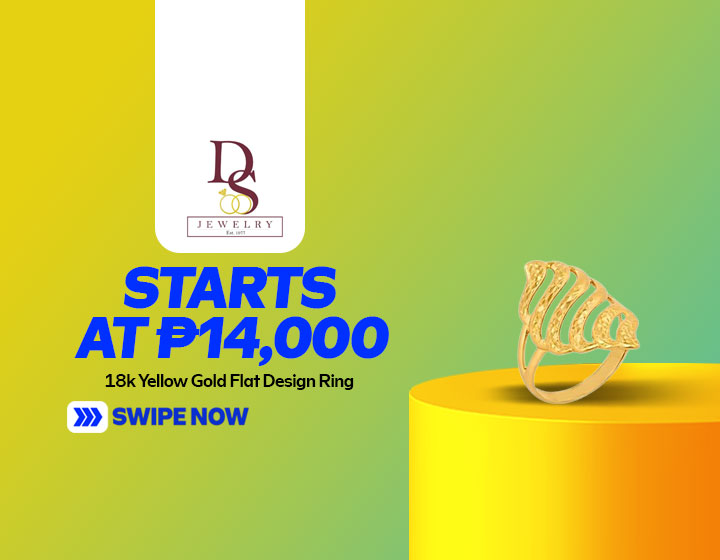 18k Yellow Gold Flat Design Ring starts at P14,000