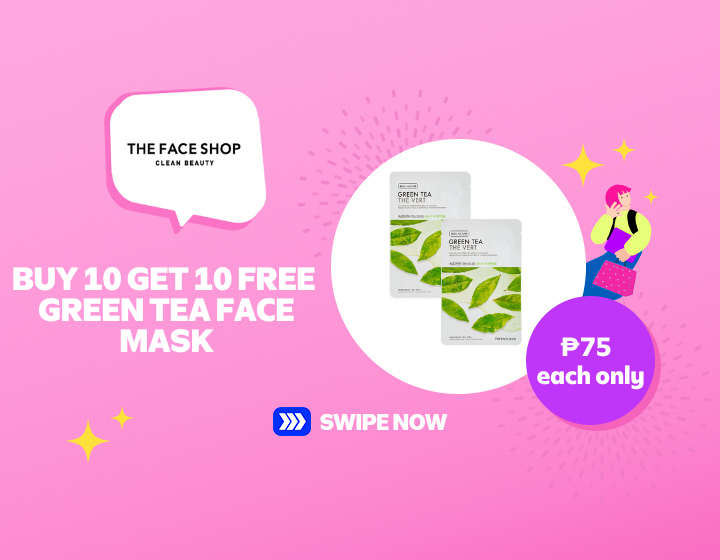 SMMR | THE FACE SHOP | BUY 10 GET 10 FREE  GREEN TEA FACE MASK