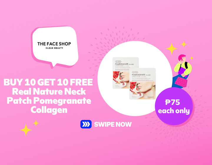 SMMR | THE FACE SHOP | BUY 10 GET 10 FREE REAL NATURE NECK PATCH POMEGRANATE COLLAGEN