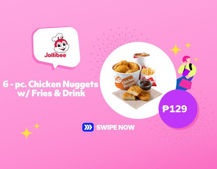 Jollibee 6-pc Chicken Nuggets with Fries and Drink