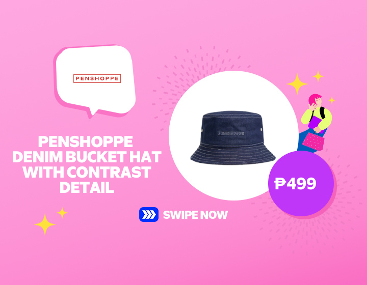 Penshoppe Denim Bucket Hat with Contrast Details