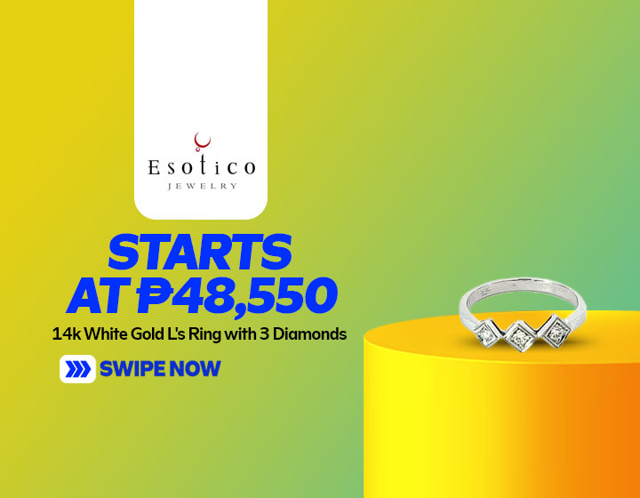 14k White Gold L's Ring with 3 Diamonds starts at P48,550