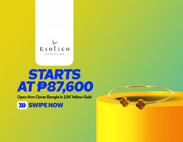 Open Arm Clover Bangle in 18K Yellow Gold starts at P87,600