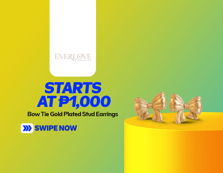Bow Tie Gold Plated Stud Earrings start at P1,000