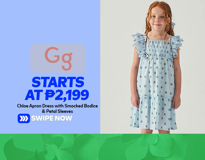 Chloe Apron Dress with Smocked Bodice & Petal Sleeves starts at P2,199