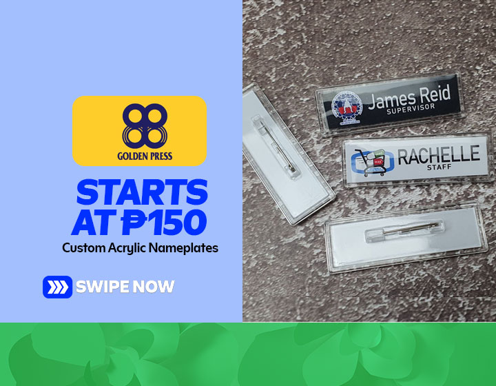 Custom Acrylic Nameplates start at P150 per Piece