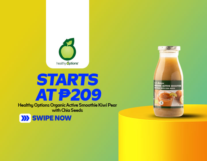 Healthy Options Organic Active Smoothie Kiwi Pear with Chia Seeds - 260ml starts at P209