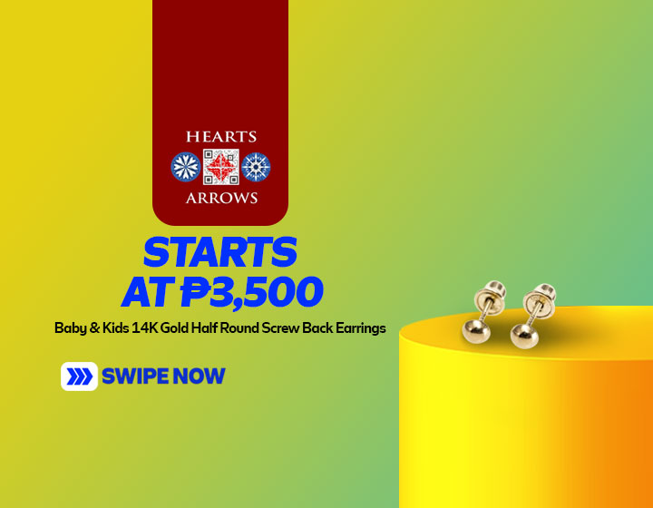Piccolo Mio Collection - Baby & Kids 14K Gold Half Round Screw Back Earrings starts at P3,500