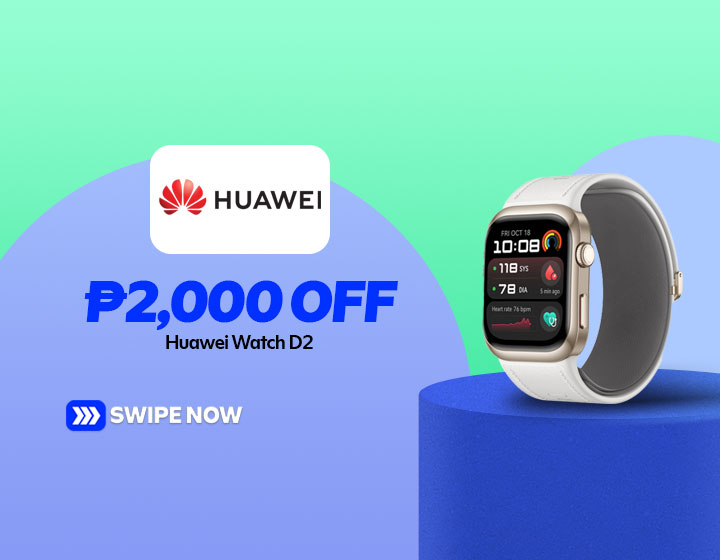 ₱2,000 OFF HUAWEI WATCH D2