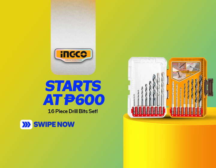 INGCO AKDL11608 16 Piece Metal, Masonry,  and Wood Drill Bits Set starts at P600