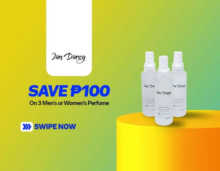 Save P100 when you purchase any 3 bottles of Ian Darcy Perfume