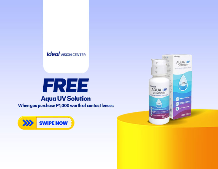 FREE Aqua UV Solution with ₱1,000 Contact Lens Purchase
