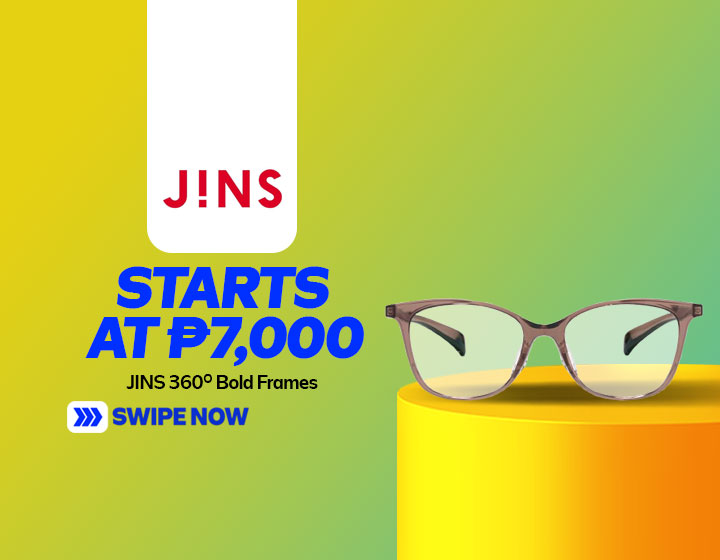 JINS 360° Bold Frames start at P7,000