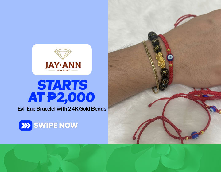 Evil Eye Bracelet with 24K Gold Beads starts at P2,000