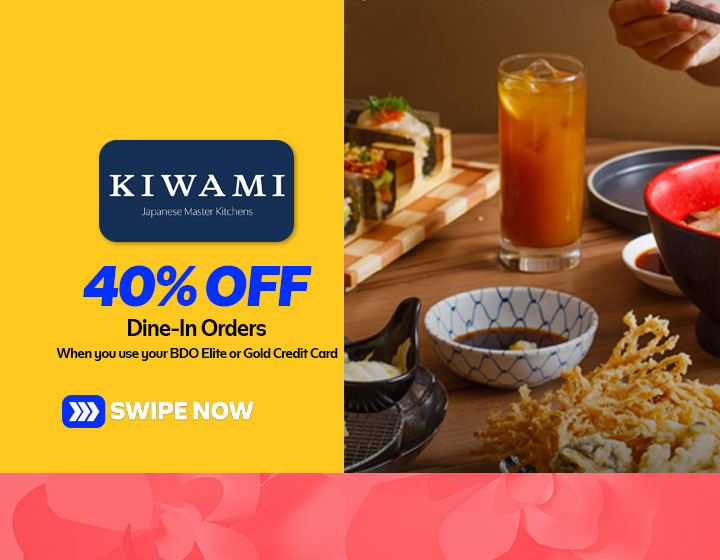 Enjoy 40% Off with your BDO Elite or Gold Credit Card