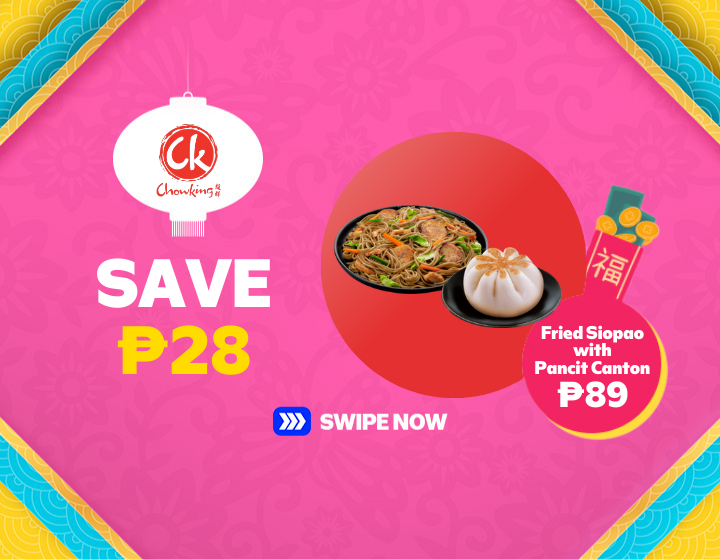 GET THE FRIED SIOPAO WITH PANCIT CANTON SNACK SAVERS FOR JUST ₱89 AND SAVE ₱28