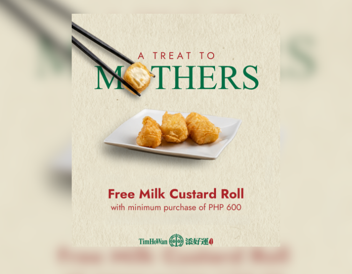 FREE Milk Custard Roll with a minimum spend of PHP 600.