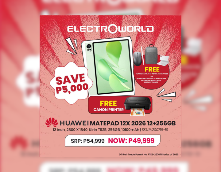 Save P5,000 on Huawei Matepad 12X 2026 12+256GB