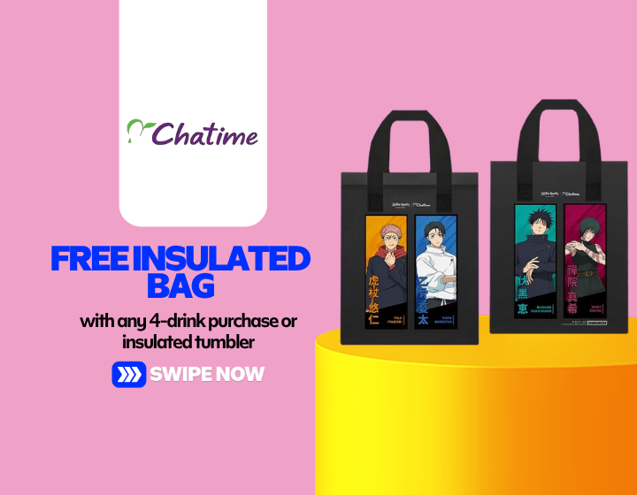 Get a FREE insulated bag with any 4-drink purchase or insulated tumbler