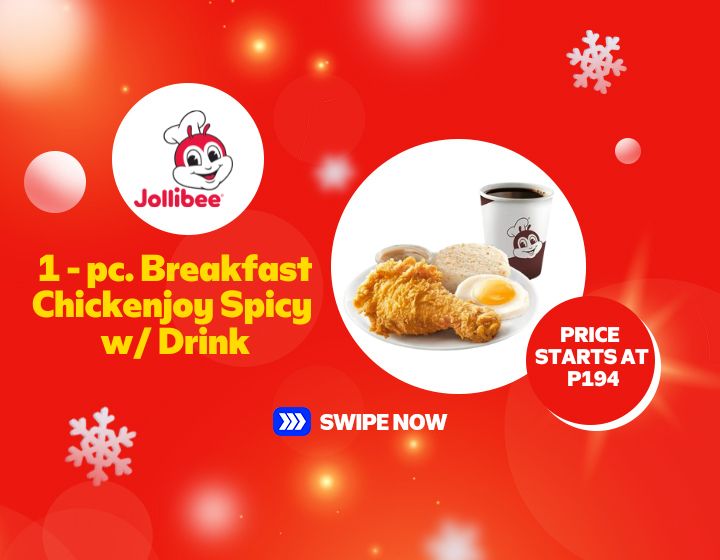1-pc Breakfast Chickenjoy Spicy w/ Drink