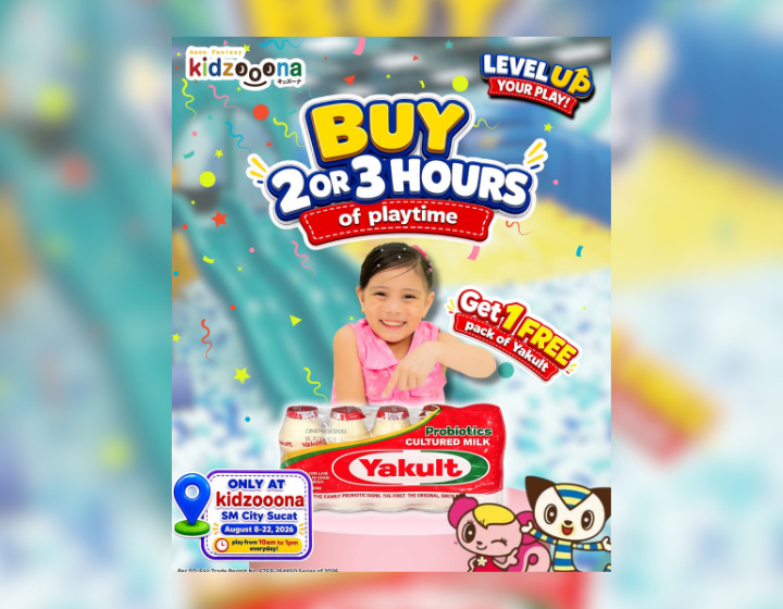 FREE 1-Pack of Yakult when you avail of a 2 or 3 hour playtime