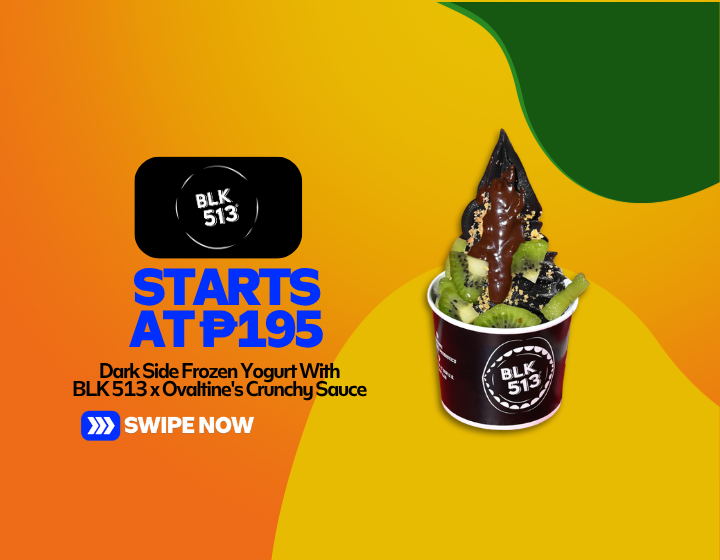 Dark Side Frozen Yogurt With BLK 513 x Ovaltine's Crunchy Sauce Starts At P195