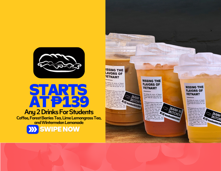 Any 2 Drinks For Students Starting At P139