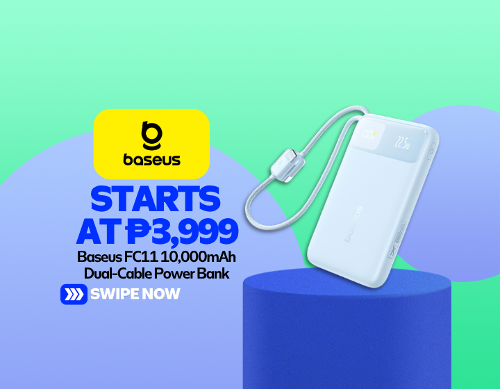 Baseus FC11 10,000mAh Dual-Cable Power Bank Starting At P3,999