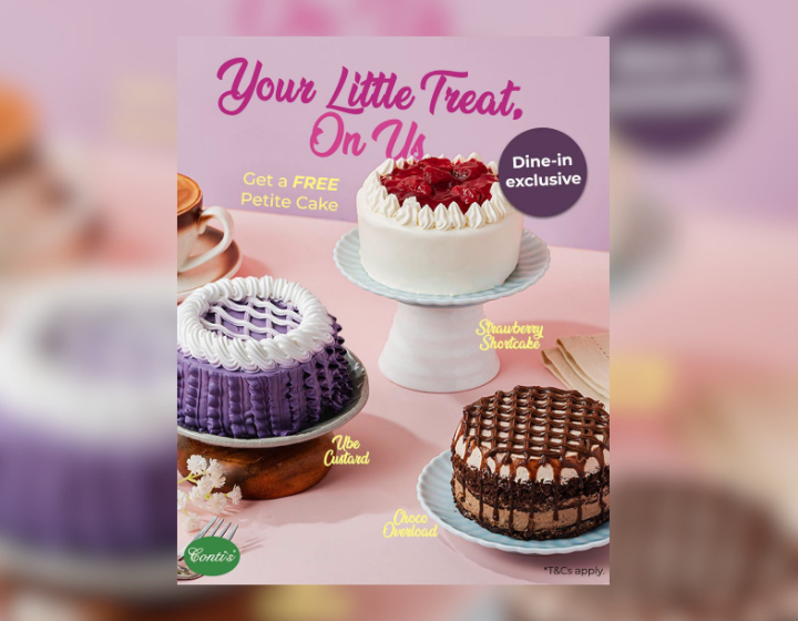 FREE Petite Cake with a minimum dine-in spend of ₱2,000