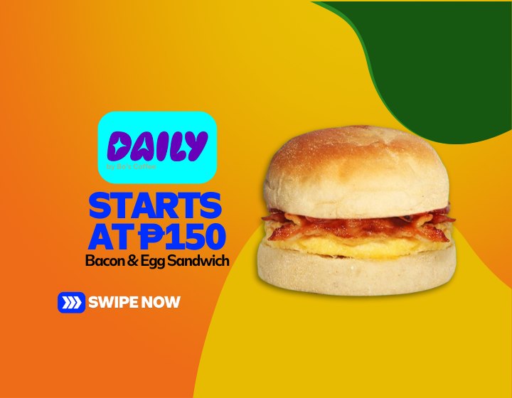 Bacon & Egg Sandwich Starting At P150