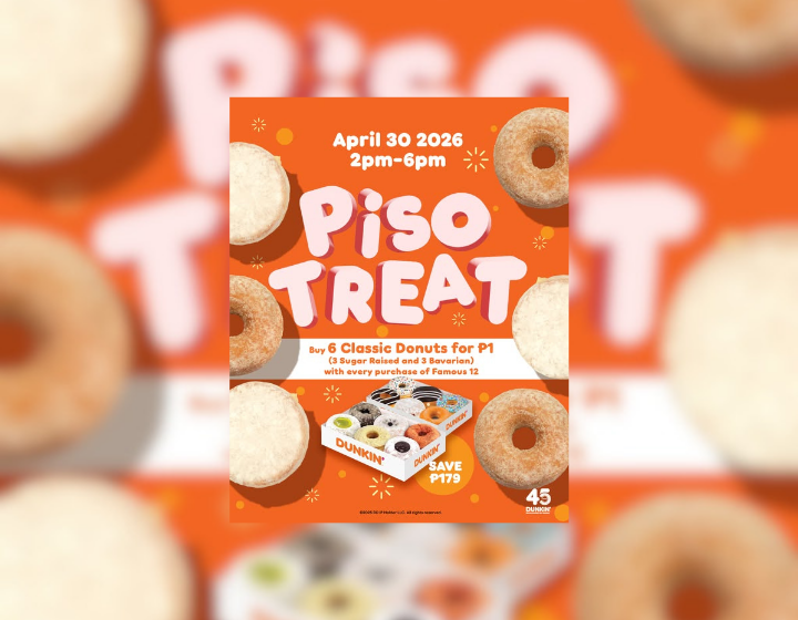  Get 3 Sugar Raised + 3 Bavarian for ₱1 when you buy a Famous 12