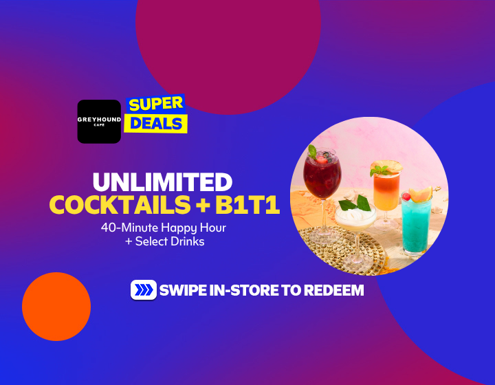 Unlimited Cocktails From 7PM To 7:40PM + B1T1 On Select Drinks