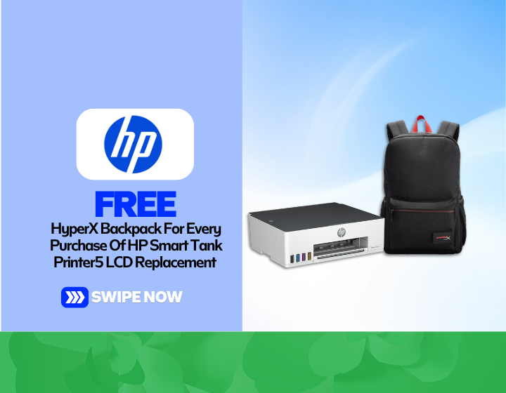 Free HyperX Backpack For Every Purchase Of HP Smart Tank Printer