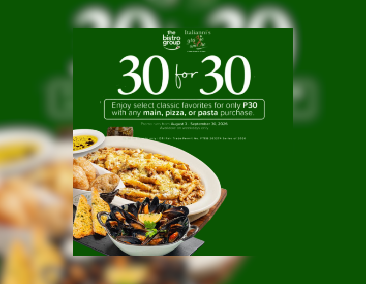 Classic Favorites For Only P30 With Any Main, Pizza, and Pasta Purchase