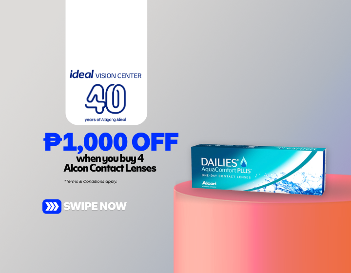 ₱1000 OFF when you buy 4 Alcon Contact Lenses