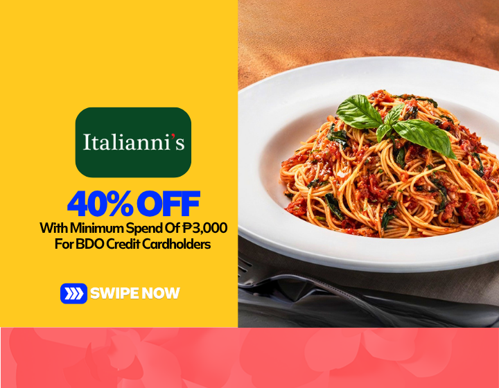 40% Off With Minimum Spend Of P3,000 For BDO Credit Cardholders 