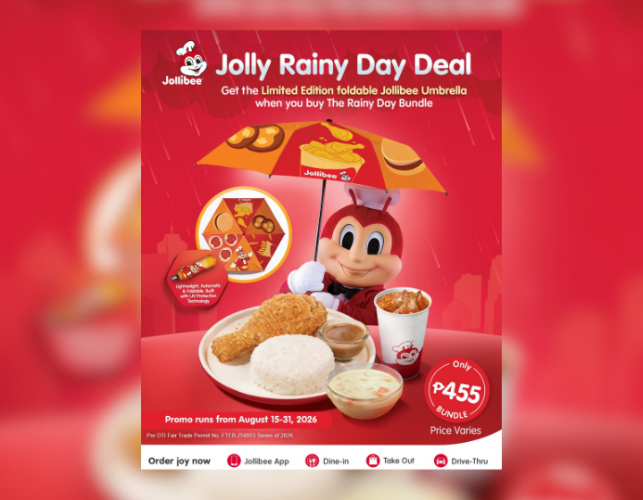 Limited Edition Jollibee Umbrella when you buy The Rainy Day Bundle for only ₱455