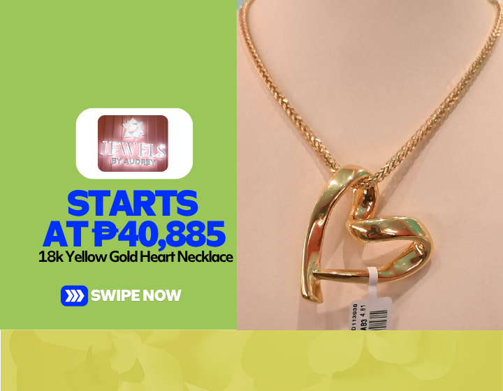 18k Yellow Gold Heart Necklace Starting At P40,885