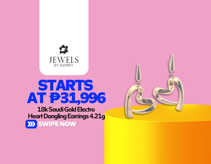 18k Saudi Gold Electro Heart Dangling Earrings 4.21g Starting At P31,996