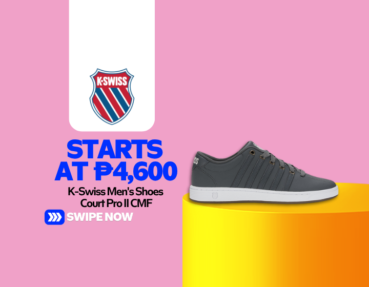 K-Swiss Men's Shoes Court Pro II CMF Starting At P4,600