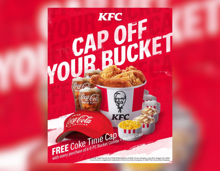 FREE Cap when you purchased a 6-PC Bucket Combo and a medium Coke 