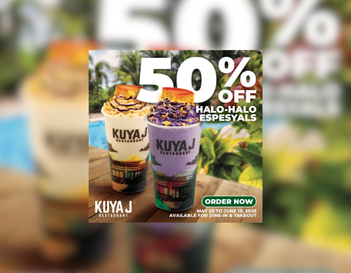 Enjoy 50% OFF on Kuya J Halo-Halo Espesyals